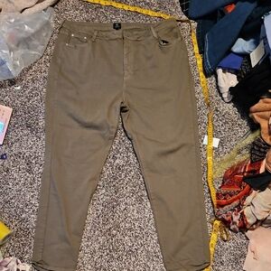 Just Black.  Size 20W. Made In Usa. Dark Green Denim Jeans. Womens